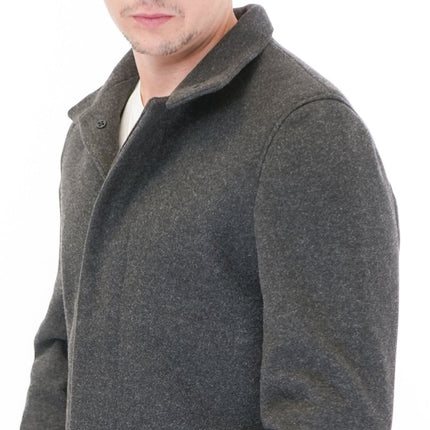 M&S Mens Funnel Neck Coat Navy - Quality Brands Outlet