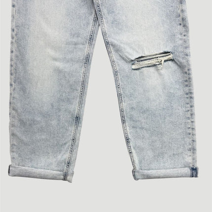 M&S Boyfriend Ankle Grazer Jean Light Indigo Relaxed Fit Casual Denim - Quality Brands Outlet