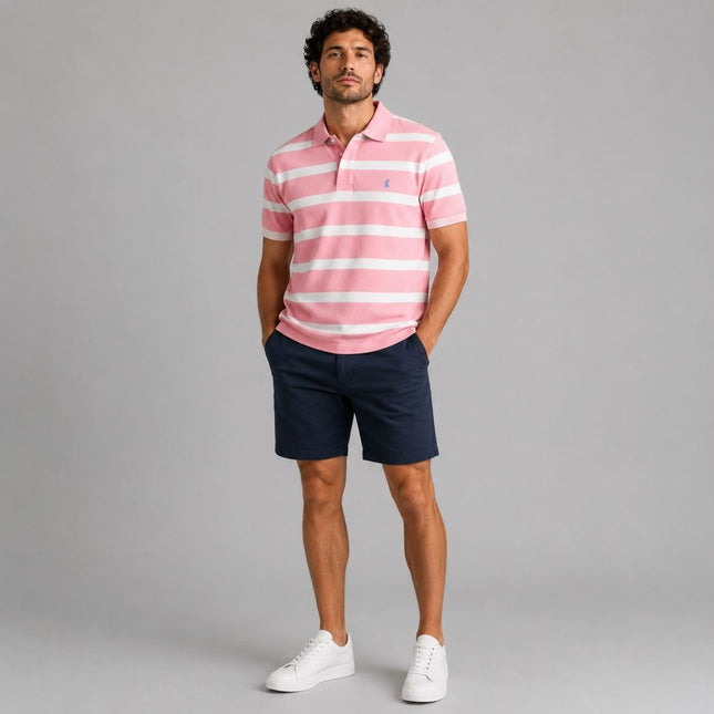 Joules Woody Striped Polo Shirt Navy Short Sleeve - Quality Brands Outlet
