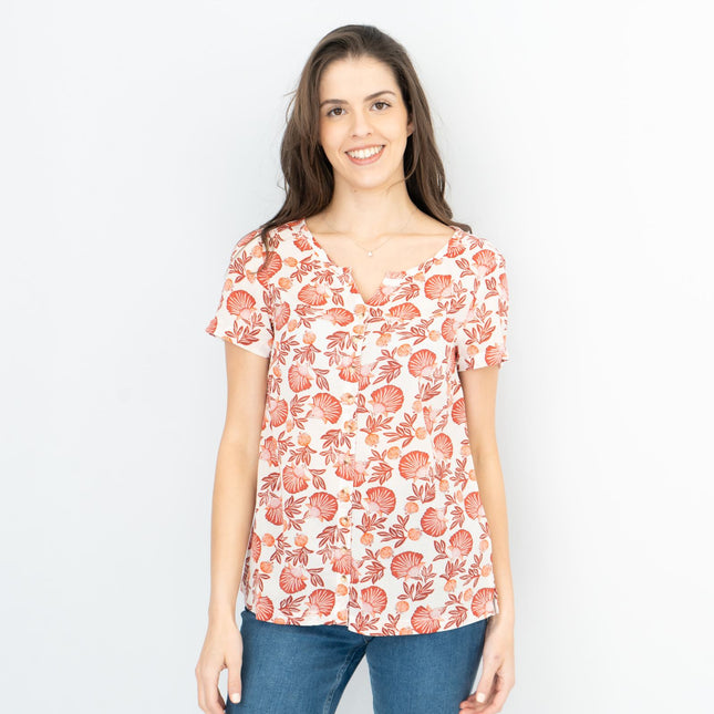 Seasalt Womens Spring Window Top Scallop Floral Chalk-Quality Brands Outlet-