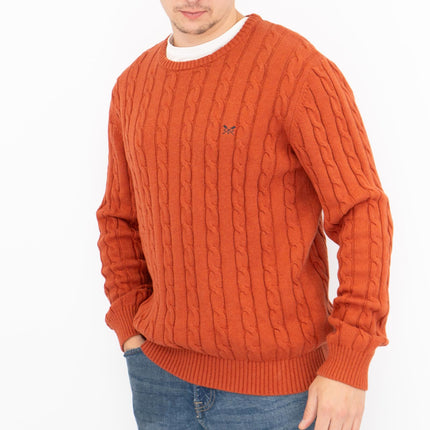 Crew Clothing Mens Oarsmen Midweight Cable Knit Jumper-Quality Brands Outlet-