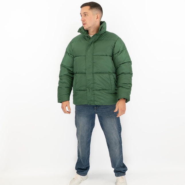 Water Repellent Puffer Jacket Green Winter Coat