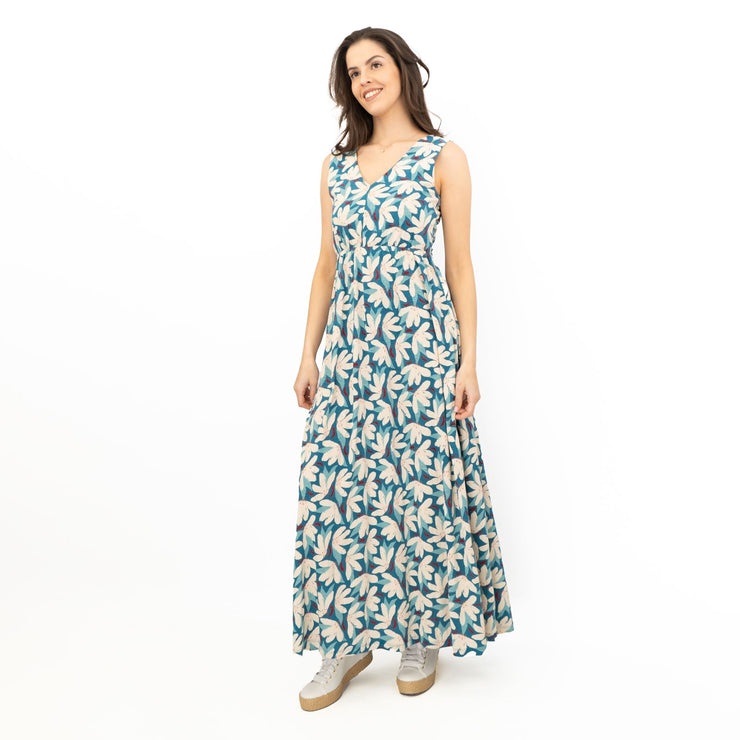 Seasalt Womens Polmanter Floral Blue Jersey Dress