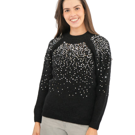 M&S Black Sequin Sparkle Jumper-Quality Brands Outlet-