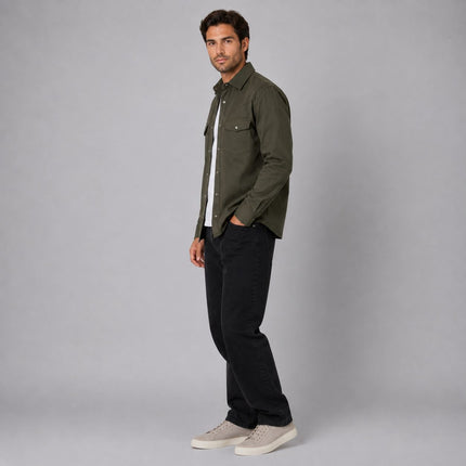 Ryan Long Sleeve Jersey Western Shirt – Dark Green-Quality Brands Outlet-
