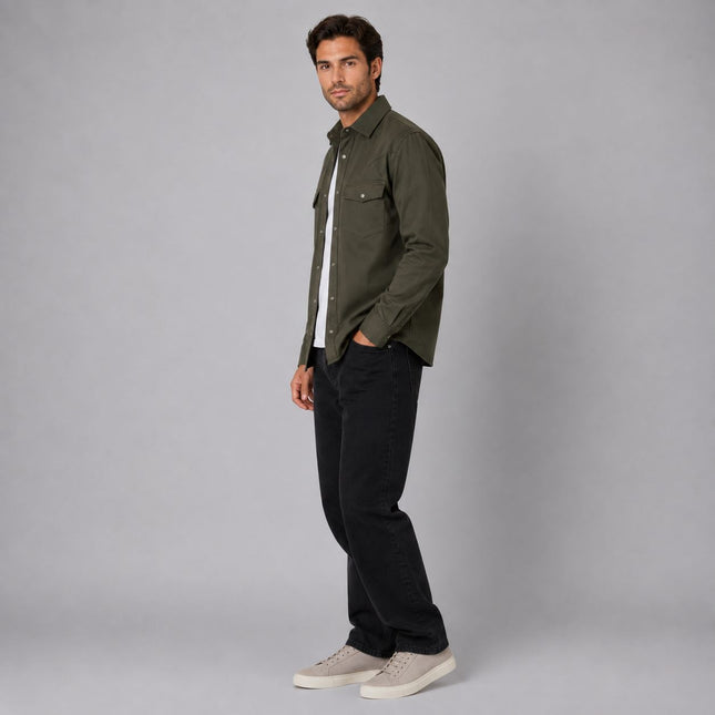 Ryan Long Sleeve Jersey Western Shirt – Dark Green-Quality Brands Outlet-