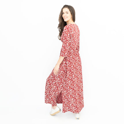 Seasalt Maggie Maxi Dress Berry Gathering Red-Quality Brands Outlet-