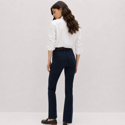 M&S Eva Blue Black Mid Rise Bootcut Stretch Jeans-Quality Brands Outlet-