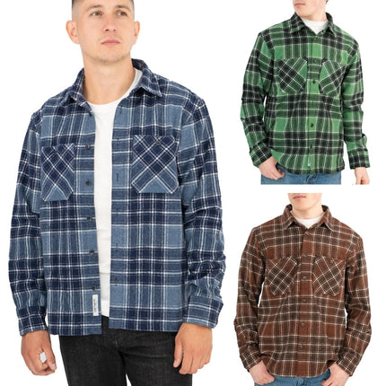 Jared Check Overshirt Bonsai Green-Quality Brands Outlet-