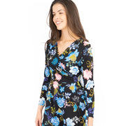 Karen Millen Black Floral Long Sleeve Summer Short Dress