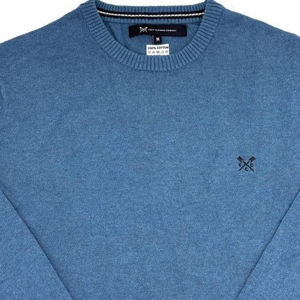 Crew Clothing Mens Knitted Jumper Long Sleeve Blue-Quality Brands Outlet-