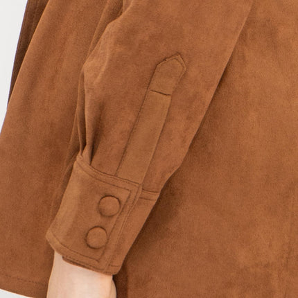 New Look Womens Suedette Shacket Rust Brown - Quality Brands Outlet