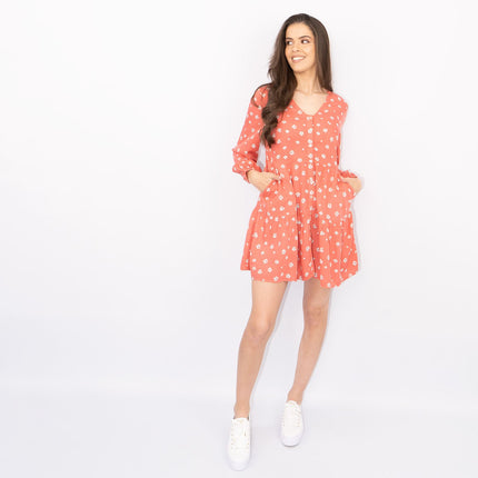 White Stuff Coral Bella Floral Print Long Sleeve Tunic Dress - Quality Brands Outlet