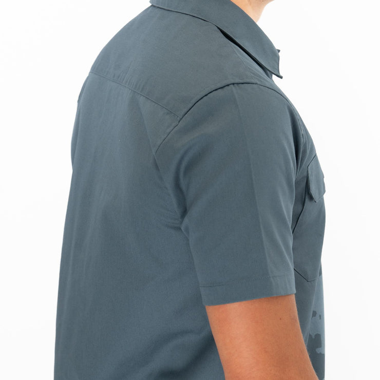 Carhartt WIP Men Master Blue Short Sleeve Button-Up Shirts