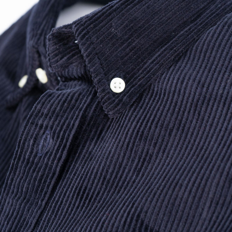 CARHARTT WIP Madison Navy Blue Button-Down Collar Logo-Embroidered Cotton-Corduroy Shirt