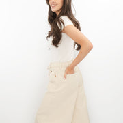 M&S Wide Leg Palazzo High Waist Jeans Ecru - Quality Brands Outlet