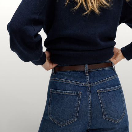 M&S Jeans High Rise Slim Dark Indigo Stretch Denim