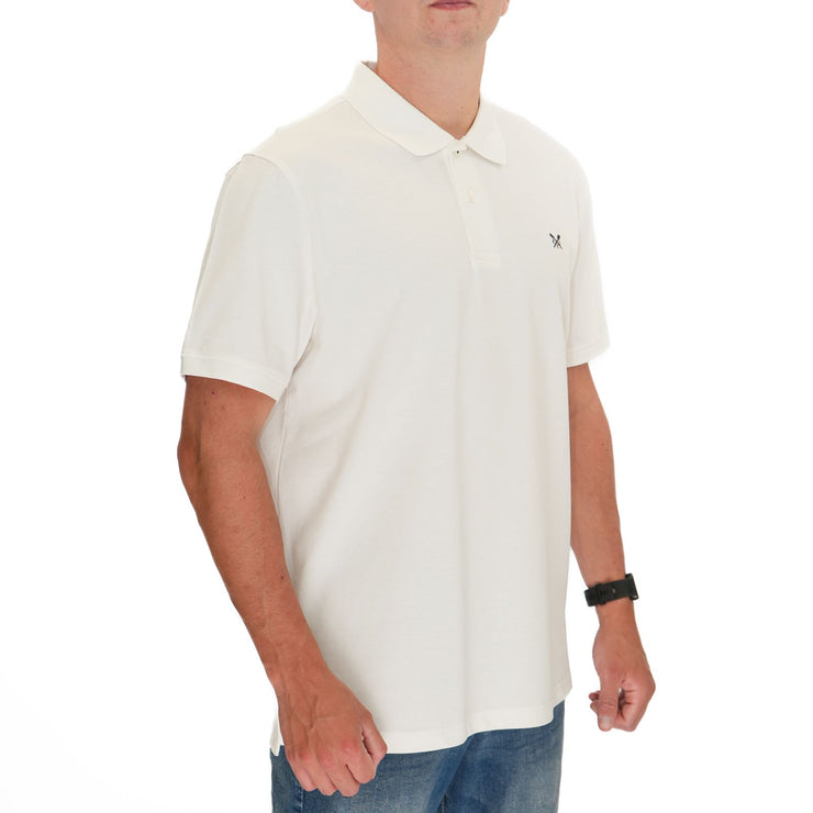 Crew Clothing Polo Shirt Classic Pique Cotton White - Quality Brands Outlet