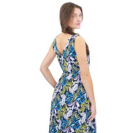 Seasalt Polmanter Jersey Dress Organic Cotton Sleeveless Maxi Print - Quality Brands Outlet