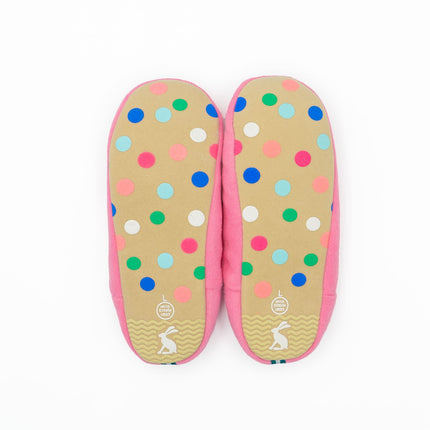 Joules Girls Pink Fluffy Warm Slippers