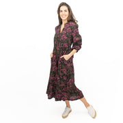 Seasalt Purple Engleheart Dress in Tapestry Bloom Grape Print Midi - Quality Brands Outlet