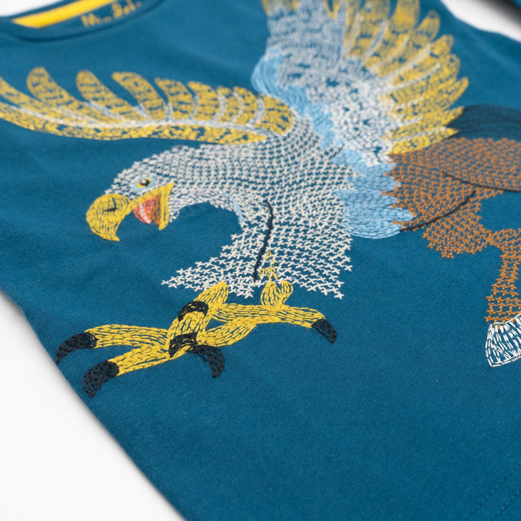 Mini Boden Boys Blue Eagle T-Shirt Long Sleeve Soft Jersey Tops