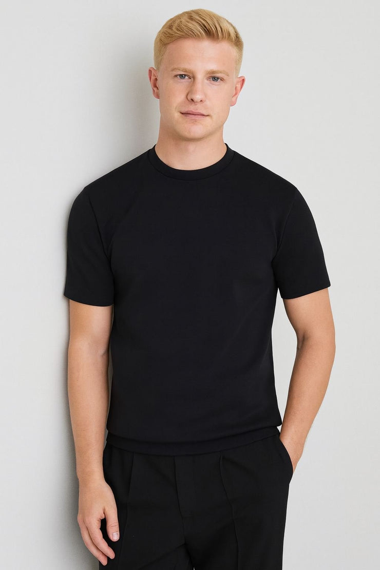 Bradley Heavyweight T-Shirts Navy Short Sleeve Tops - Quality Brands Outlet