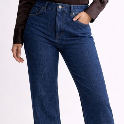 M&S x 16Arlington Pure Cotton High Waisted Wide Leg Jeans Denim - Quality Brands Outlet
