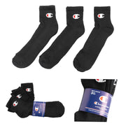 Champion Men's 3-Pack Sports Socks Black Ankle Size 6-12