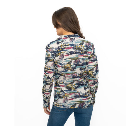 Seasalt Larissa Shirt Long Sleeve Blue Turnstone Scene Squall-Quality Brands Outlet-