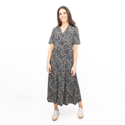 Seasalt Grey Priddacombe Short Sleeve Midi Dress-Quality Brands Outlet-