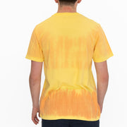 True Religion Men Yellow Tie Dye T-Shirt Graphic Print Short Sleeve Tops