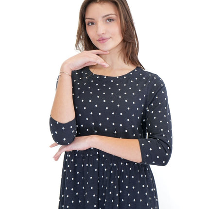 Seasalt Line Strokes Dress in Black with Polka Dot - Quality Brands Outlet