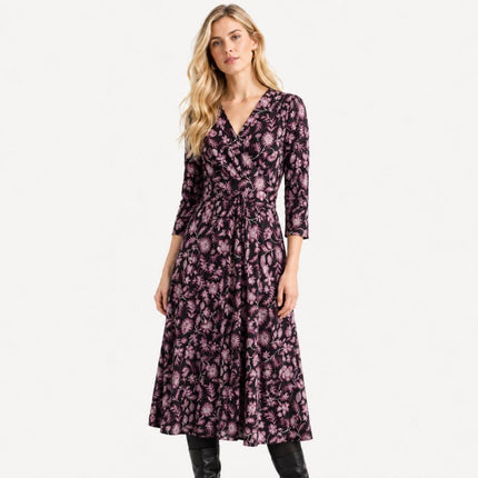 Womens Seasalt Dress Chapelle Jersey Floral Purple Regular-Quality Brands Outlet-