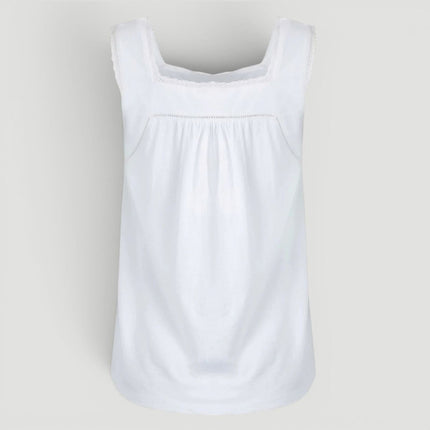 Weird Fish White Chelle Square Neck Jersey Vest Top - Quality Brands Outlet