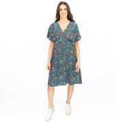 Seasalt Wilsey Empire Line Dress Teal Green - Quality Brands Outlet