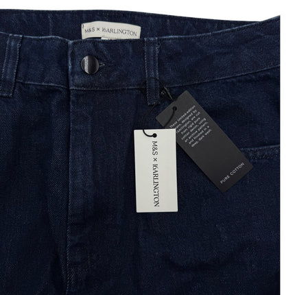 M&S x 16Arlington Pure Cotton High Waisted Wide Leg Jeans Denim - Quality Brands Outlet
