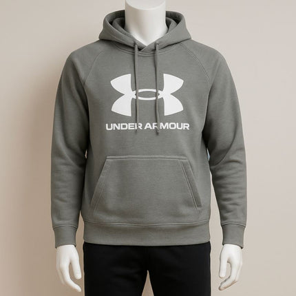 Under Armour Mens Hoodie Classic Classic Large Logo Mid Grey - Quality Brands Outlet