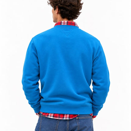 Mens Sweatshirts Classic Logo Print Long Sleeve Tops | Turquoise Blue-Quality Brands Outlet-