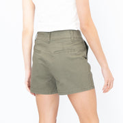 M&S Pleated Chino Shorts Green Cotton & Elastane