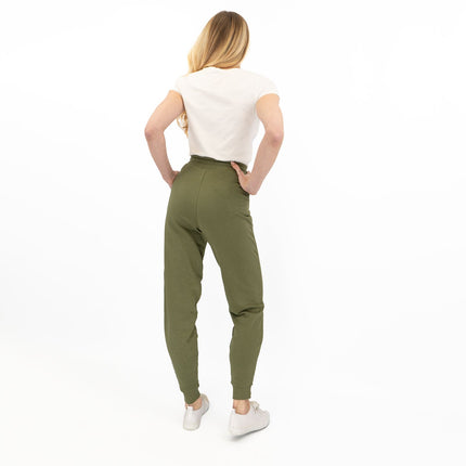 M&S Womens Classic Jogger Cotton Rich Olive Green