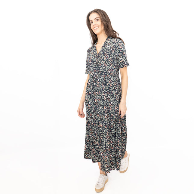 Seasalt Grey Priddacombe Short Sleeve Midi Dress-Quality Brands Outlet-