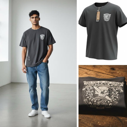 Saltrock Mens Grey Graphic T-Shirt-Quality Brands Outlet-
