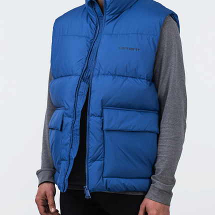 Springfield Gilet Insulated Padded Vest Blue Full Zip