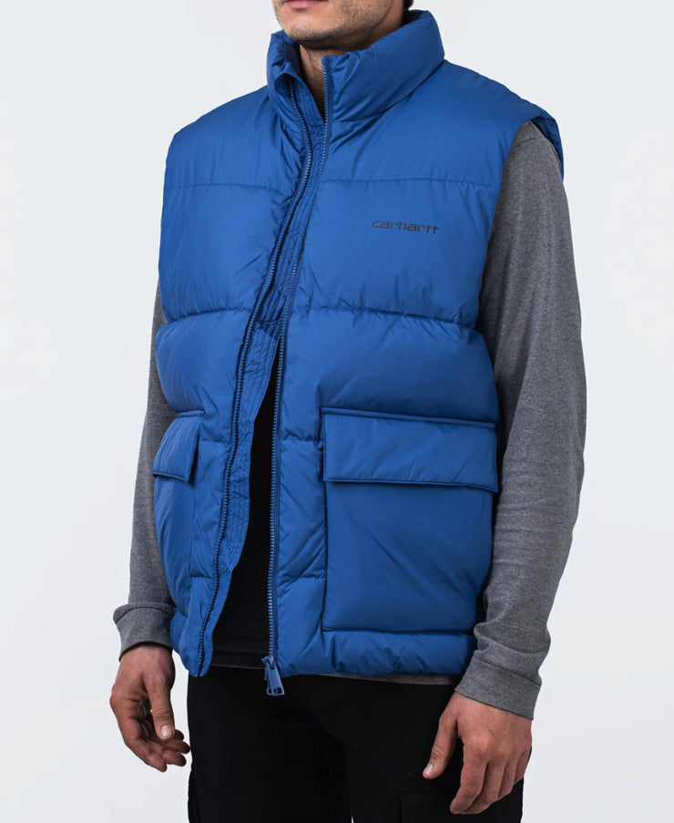 Springfield Gilet Insulated Padded Vest Blue Full Zip