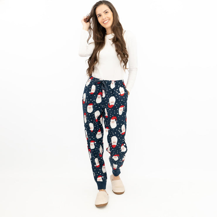 Old Navy Gap Womens Navy Santa Head Christmas Jogger Style Pyjama Bottoms Elasticated Waist Trousers