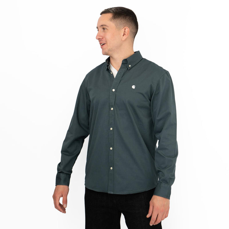 Carhartt WIP Mens Shirt Long Sleeve Madison Grey