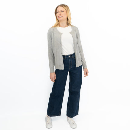 Dorothy Perkins Womens Cardigan Crew Neck Button Up Grey-Quality Brands Outlet-