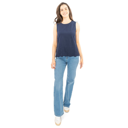 White Stuff Silvia Cut Out Top Navy-Quality Brands Outlet-