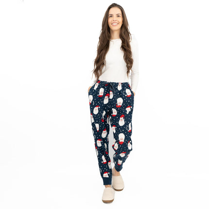 Old Navy Gap Womens Navy Santa Head Christmas Jogger Style Pyjama Bottoms Elasticated Waist Trousers-Quality Brands Outlet-